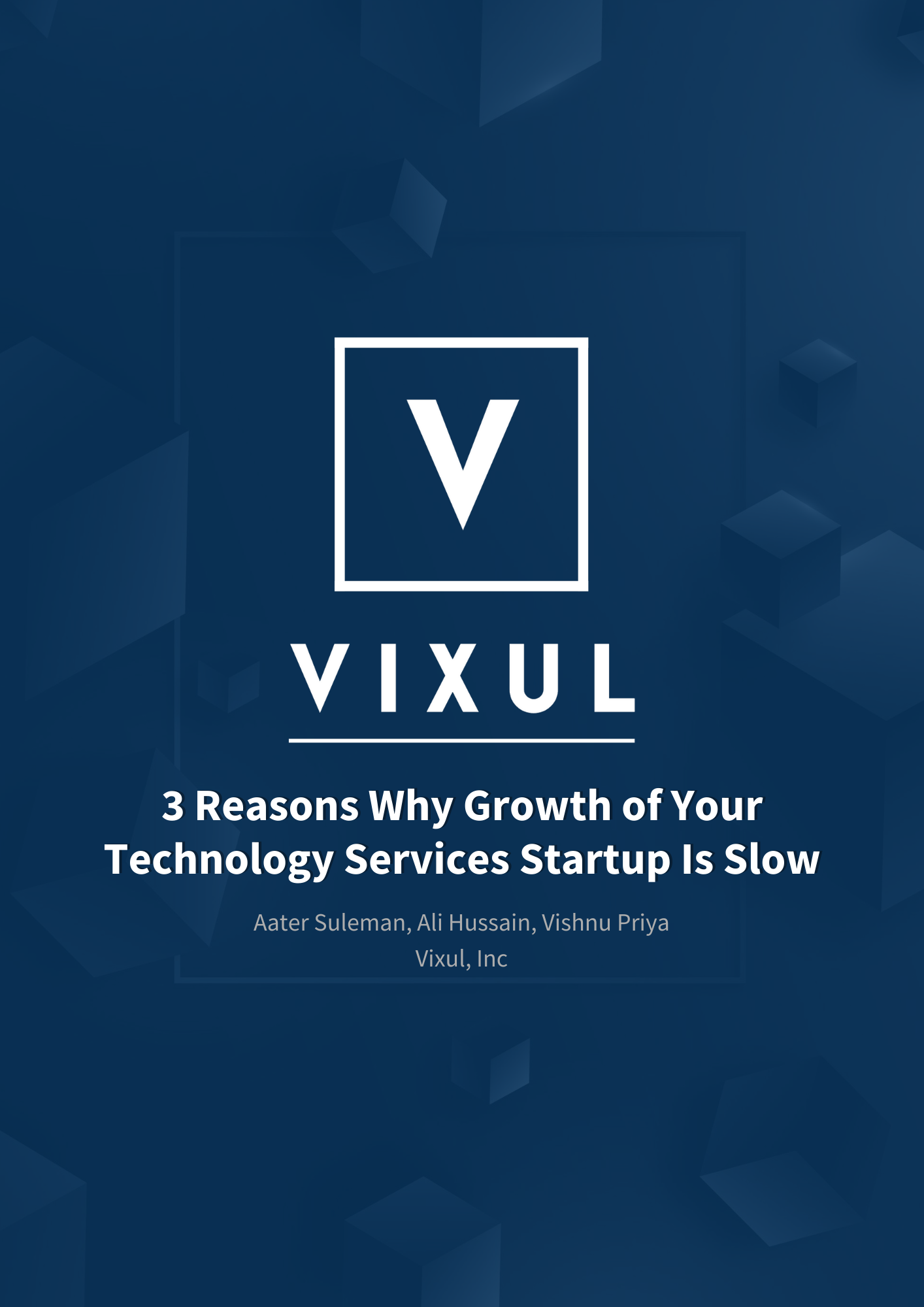 3 Reasons Why Growth of Your Technology Services Startup Is Slow whitepaper cover